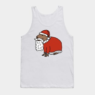 Christmas Capybara Dressed as Santa Claus Tank Top